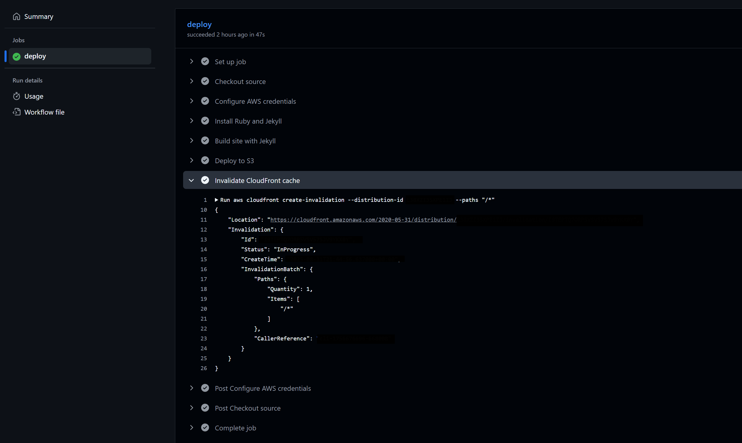 GitHub Actions workflow run